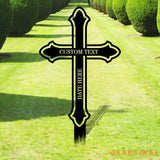 Memorial Cross Garden Memorial Sign Memorial Metal Stake Personalized Name Yard Sign Outdoor Door Garden Decor Metal