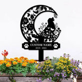 Memorial Dog Loss With Moon Sign Memorial Dog Metal Stake Personalized Dog Garden Sign Pet Loss Gift Garden Decor