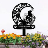 Memorial Dog Loss With Moon Sign Memorial Dog Metal Stake Personalized Dog Garden Sign Pet Loss Gift Garden Decor