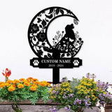 Memorial Dog Loss With Moon Sign Memorial Dog Metal Stake Personalized Dog Garden Sign Pet Loss Gift Garden Decor