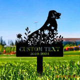 Memorial Dog Name and Year Metal Sign - Personalized Monogram Dog Shape Metal Stake - Custom Garden Decor- Garden Dog