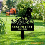 Memorial Dog Name and Year Metal Sign - Personalized Monogram Dog Shape Metal Stake - Custom Garden Decor- Garden Dog