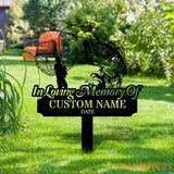 Memorial Fishing Remembering Stake Personalized Metal Garden Marker Memorial Metal Sign Sympathy Gift Grave Marker