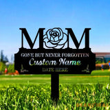 Memorial Mom Remembering Plaque with Stake Personalized Metal Garden Marker Memorial Metal Sign Sympathy Gift Grave