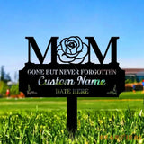 Memorial Mom Remembering Plaque with Stake Personalized Metal Garden Marker Memorial Metal Sign Sympathy Gift Grave
