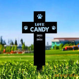 Memorial Paw Metal Sign - Personalized Memorial Stake - Grave Marker Personalized Garden Sign Remembrance Stake Sympathy