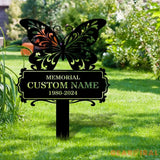 Memorial Remembering Plaque with Stake Personalized Metal Garden Marker Memorial Metal Sign Sympathy Gift Grave Marker