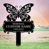 Memorial Remembering Plaque with Stake Personalized Metal Garden Marker Memorial Metal Sign Sympathy Gift Grave Marker