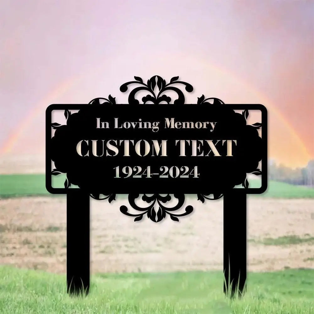 Memorial Remembering Plaque with Stake Personalized Metal Garden Marker Memorial Metal Sign Sympathy Gift Grave Marker