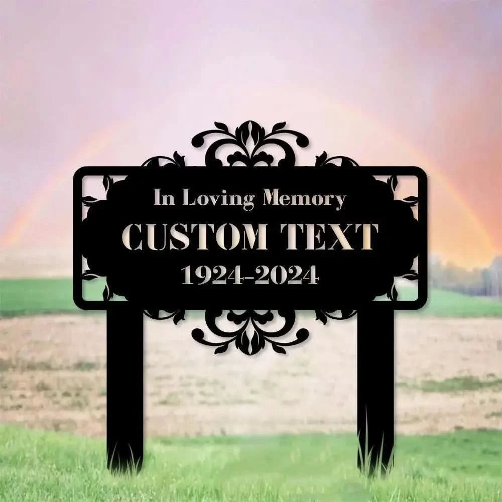 Memorial Remembering Plaque with Stake Personalized Metal Garden Marker Memorial Metal Sign Sympathy Gift Grave Marker