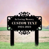 Memorial Remembering Plaque with Stake Personalized Metal Garden Marker Memorial Metal Sign Sympathy Gift Grave Marker
