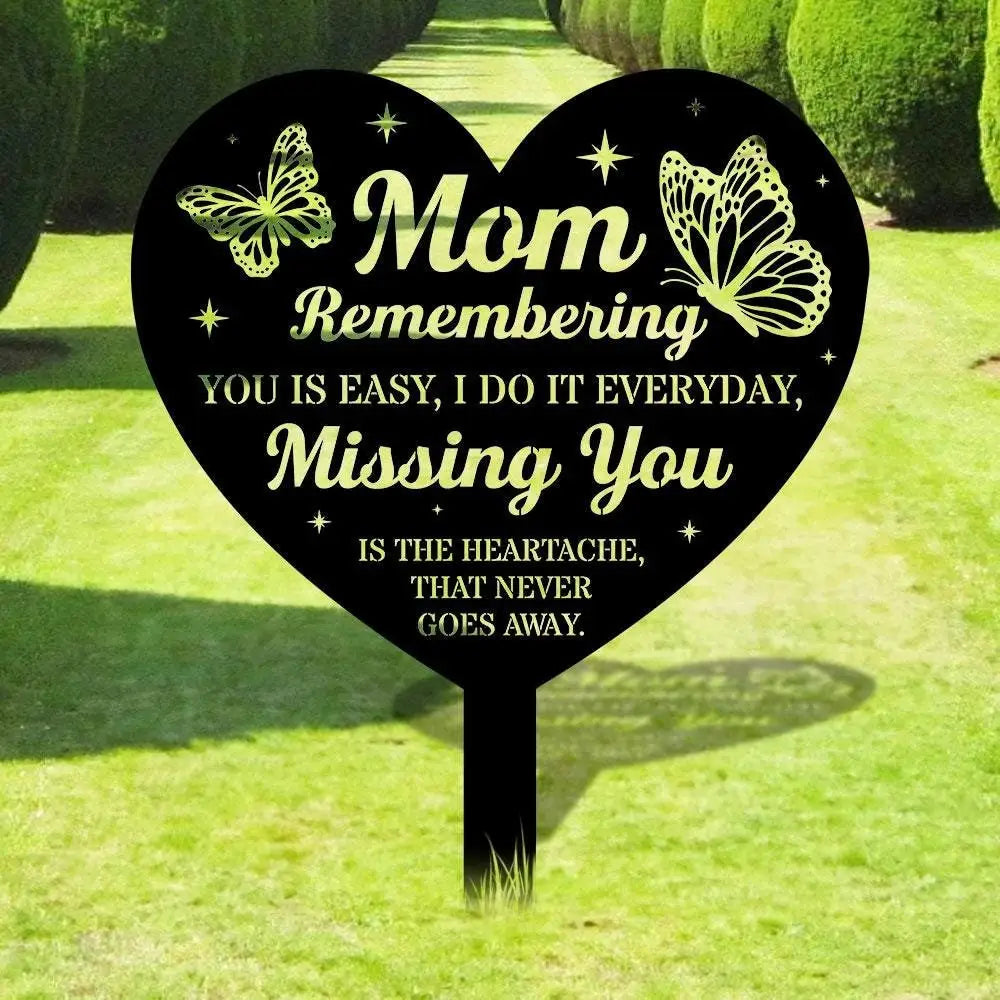 Memorial Remembering Plaque with Stake Personalized Metal Garden Marker Memorial Metal Sign Sympathy Gift Grave Marker