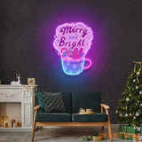 Merry Christmas Mug Neon Sign