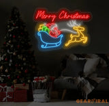 Merry Christmas Neon Sign - LED Christmas Lights Santa Claus Decor Best Holiday Gift Festive Merry Christmas LED Sign