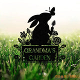 Metal Custom Name Rabbit Garden Stake Bunny Garden Sign Gardeners Gift Yard Sign Gift for Mom Grandma