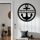 Metal Family Name Sign Personalized Anchor Sign Front Porch Last Name Sign Anchor Name Sign Anchor Sign Metal Anchor