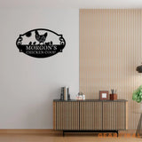 Metal Farm Sign Personalized Farm Metal Sign Rooster Metal Sign Chicken Coop Sign Farmhouse Decor Family Name Last Name