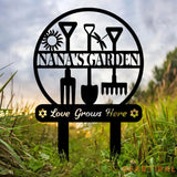 Metal Garden Sign with Stakes Garden Stake Sign Personalized Garden Metal Sign Custom Gardener Decor Home Decor Metal