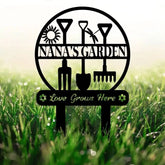 Metal Garden Sign with Stakes Garden Stake Sign Personalized Garden Metal Sign Custom Gardener Decor Home Decor Metal