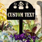 Metal Garden Sign with Stakes Garden Stake Sign Personalized Garden Metal Sign Custom Gardener Decor Metal Yard Decor