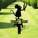Metal Garden Stake Silhouette Mouse With Scissors Design - Perfect Housewarming Gift for Pet Lovers - Family Gift