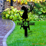 Metal Garden Stake Silhouette Mouse With Scissors Design - Perfect Housewarming Gift for Pet Lovers - Family Gift