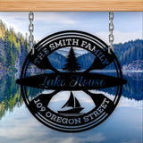 Metal Lake House Sign Lake Sign Lakehouse Sign Beachhouse Sign Address Sign River House Sign Custom Lake Sign Lake
