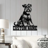 Metal Schnauzer Sign with LED Light Custom Schnauzer Dog Decor Personalized Dog House Sign Schnauzer Metal Wall Art Pet