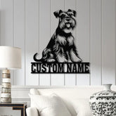 Metal Schnauzer Sign with LED Light Custom Schnauzer Dog Decor Personalized Dog House Sign Schnauzer Metal Wall Art Pet