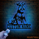 Metal Schnauzer Sign with LED Light Custom Schnauzer Dog Decor Personalized Dog House Sign Schnauzer Metal Wall Art Pet