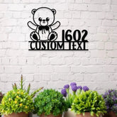 Metal Sign Baby Elephant Name Sign Elephant Name LED Lights Elephant Sign Outdoor Door Elephant Elephant Room Name