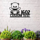 Metal Sign Baby Elephant Name Sign Elephant Name LED Lights Elephant Sign Outdoor Door Elephant Elephant Room Name