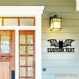 Metal Sign Bat Halloween Name Sign Personalized Name LED Lights Halloween Sign Outdoor Door Monogram Halloween Metal