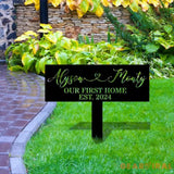 Metal Sign Bride and Groom Name Sign Personalized Name LED Lights Wedding Sign Outdoor Door Monogram Wedding Metal sign