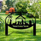 Metal Sign Christmas Nativity Yard Stake Personalized Family Name Yard Sign Garden Decor,Gift for Garden Lovers Gift