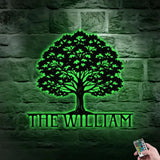 Metal Sign Family Name Life Tree Name Sign Personalized Split Letter Last Name Halloween Sign Outdoor Door Monogram