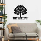 Metal Sign Family Name Life Tree Name Sign Personalized Split Letter Last Name Halloween Sign Outdoor Door Monogram