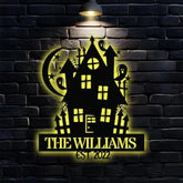 Metal Sign Halloween Castle Decorative Name Sign Personalized Split Letter Last Name Halloween Sign Outdoor Door