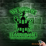 Metal Sign Halloween Castle If You Dare Decorative Name Sign Personalized Split Letter Last Name Halloween Sign Outdoor