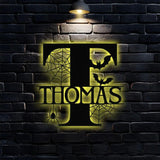 Metal Sign Halloween Decorative Name Sign Personalized Split Letter Last Name Halloween Sign Outdoor Door Hanger