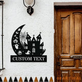 Metal Sign Halloween Falling Castle Boo Decorative Name Sign Personalized Split Letter Last Name Halloween Sign Outdoor