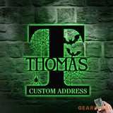 Metal Sign Halloween Vibe Family Name Sign Personalized Split Letter Last Name Halloween Sign Outdoor Door Monogram