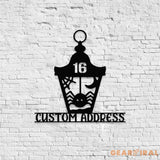 Metal Sign Lantern Bat Halloween Name Sign Personalized Name LED Lights Halloween Sign Outdoor Door Monogram Halloween