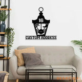 Metal Sign Lantern Bat Halloween Name Sign Personalized Name LED Lights Halloween Sign Outdoor Door Monogram Halloween