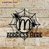 Metal Sign Monograms Halloween Name Sign Personalized Name LED Lights Halloween Sign Outdoor Door Monogram Halloween
