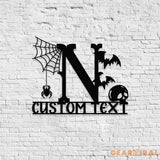 Metal Sign Monograms Halloween Name Sign Personalized Name LED Lights Halloween Sign Outdoor Door Monogram Halloween