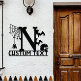 Metal Sign Monograms Halloween Name Sign Personalized Name LED Lights Halloween Sign Outdoor Door Monogram Halloween