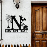 Metal Sign Monograms Halloween Name Sign Personalized Name LED Lights Halloween Sign Outdoor Door Monogram Halloween