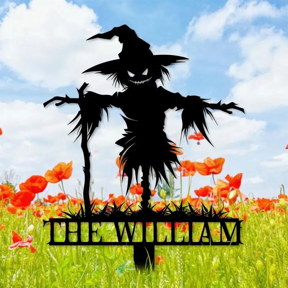 Metal Sign No Feathers Halloween Custom Name Metal Stake,Personalized Family Yard Sign Outdoor Door Garden Decor Gift