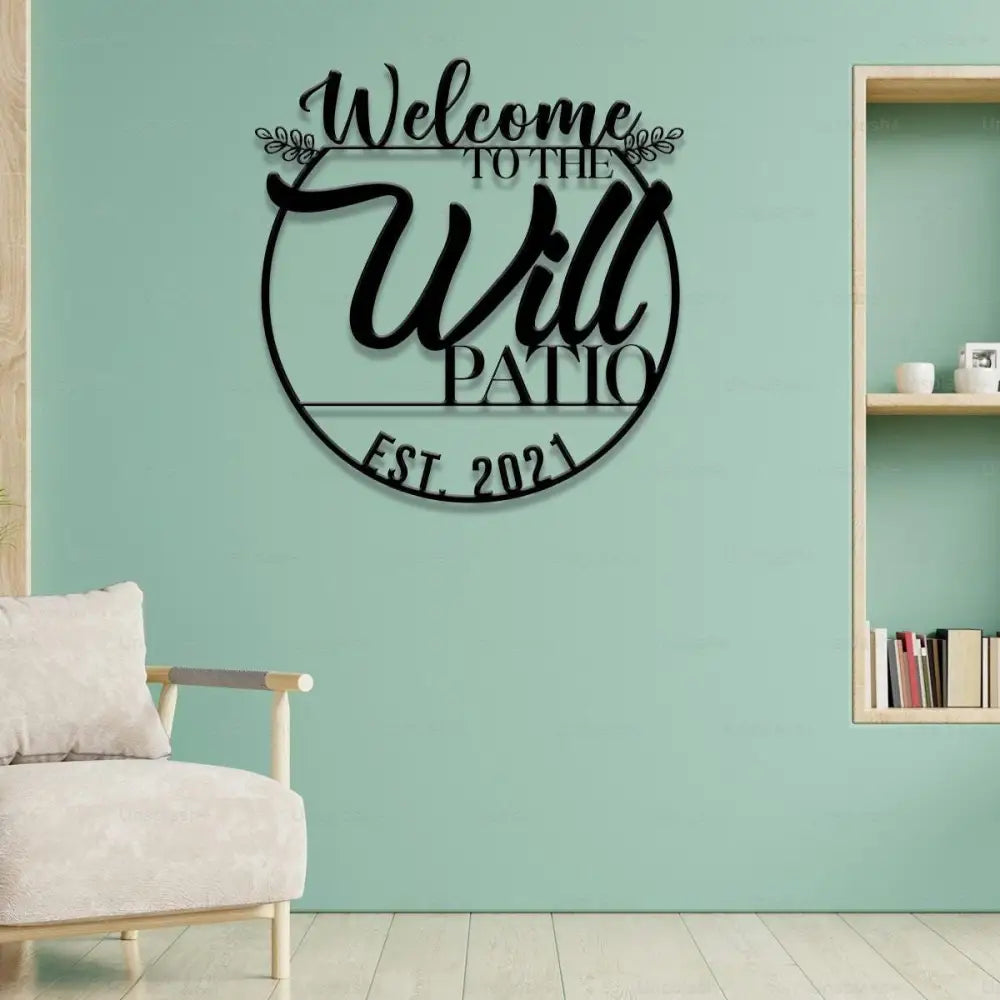 Metal Sign Patio Sign with Led Lights Welcome to Our Patio Sign Custom Family Name Housewarming Gift Wedding Gift Wall